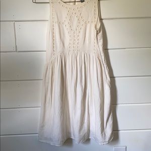 Linen Like Old Navy Dress with Embroidery